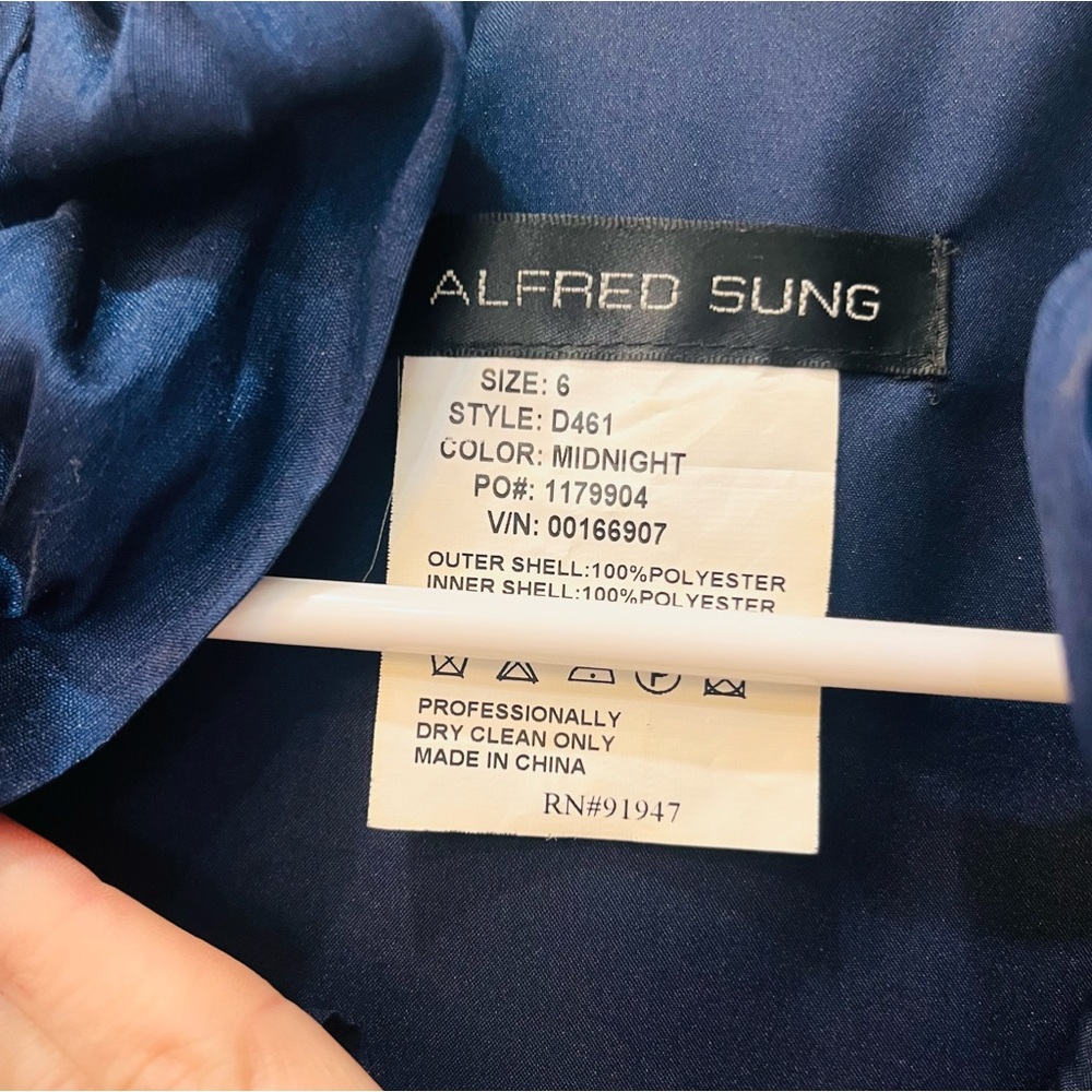 ALFRED SUNG Navy Halter Dress - Picture 3 of 7